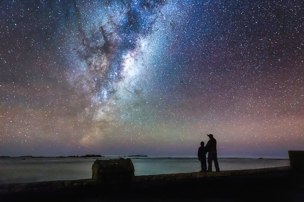 "Universal Bonding" where Mark and his son contemplate the vastness and beauty of the universe.